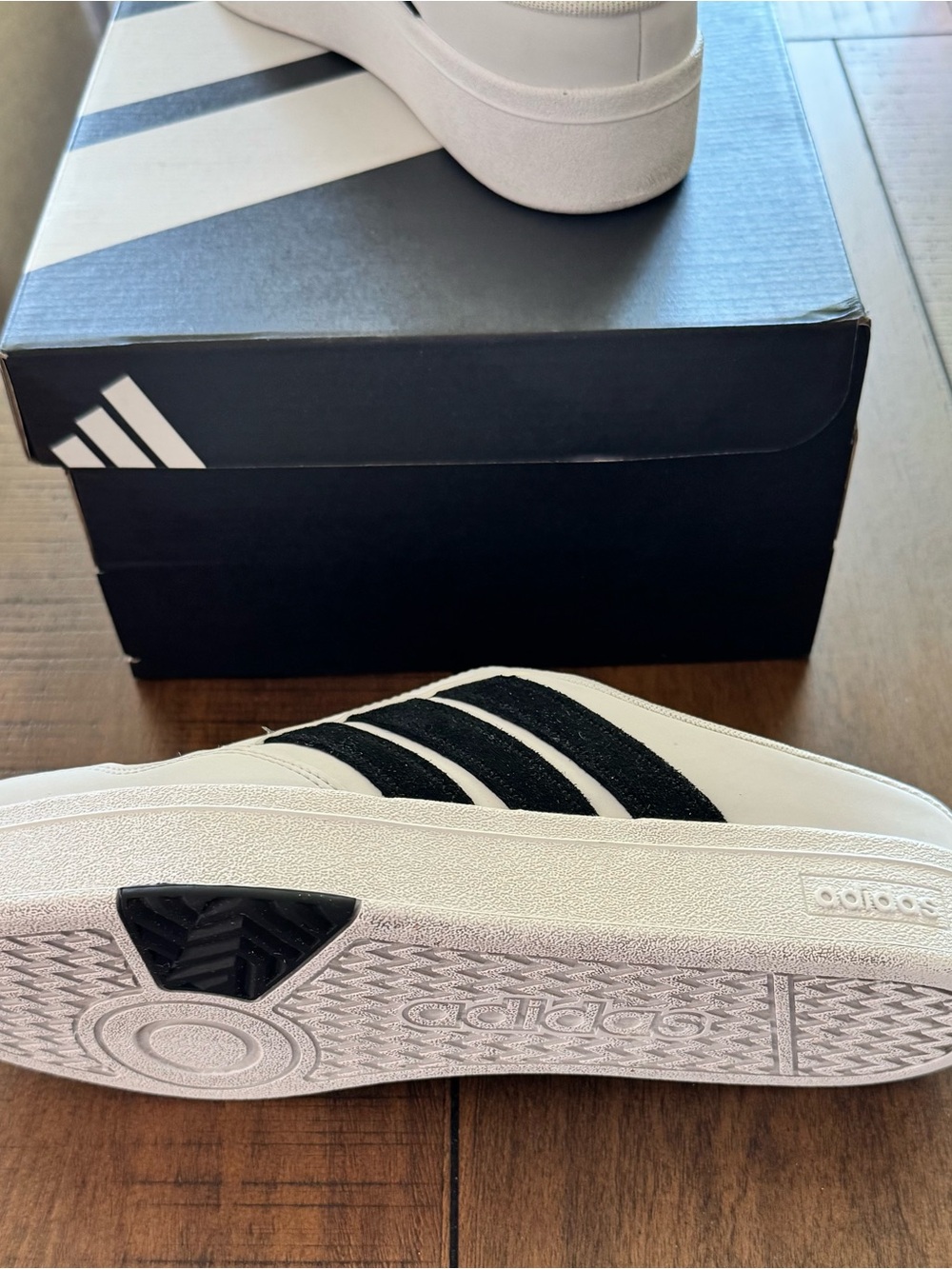 Adidas Hoops 4.0 Mule Crystal White Sneakers Size 8.5 - Picture 10 of 13